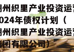 湖州织里产业投资运营2024年债权计划（湖州织里产业投资运营集团有限公司）