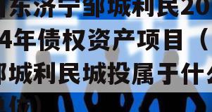 山东济宁邹城利民2024年债权资产项目（邹城利民城投属于什么单位）