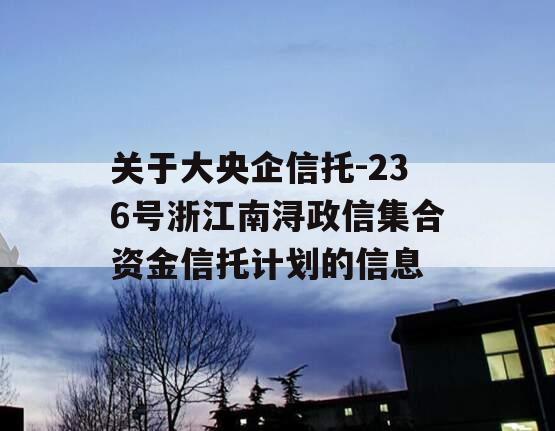 关于大央企信托-236号浙江南浔政信集合资金信托计划的信息