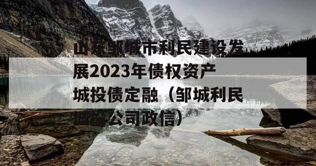 山东邹城市利民建设发展2023年债权资产城投债定融（邹城利民城投公司政信）