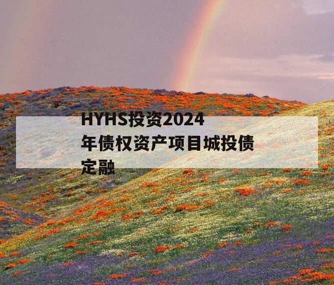 HYHS投资2024年债权资产项目城投债定融