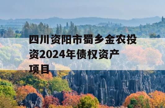 四川资阳市蜀乡金农投资2024年债权资产项目