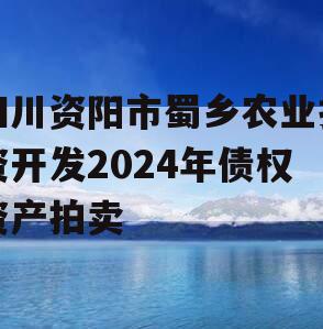 四川资阳市蜀乡农业投资开发2024年债权资产拍卖