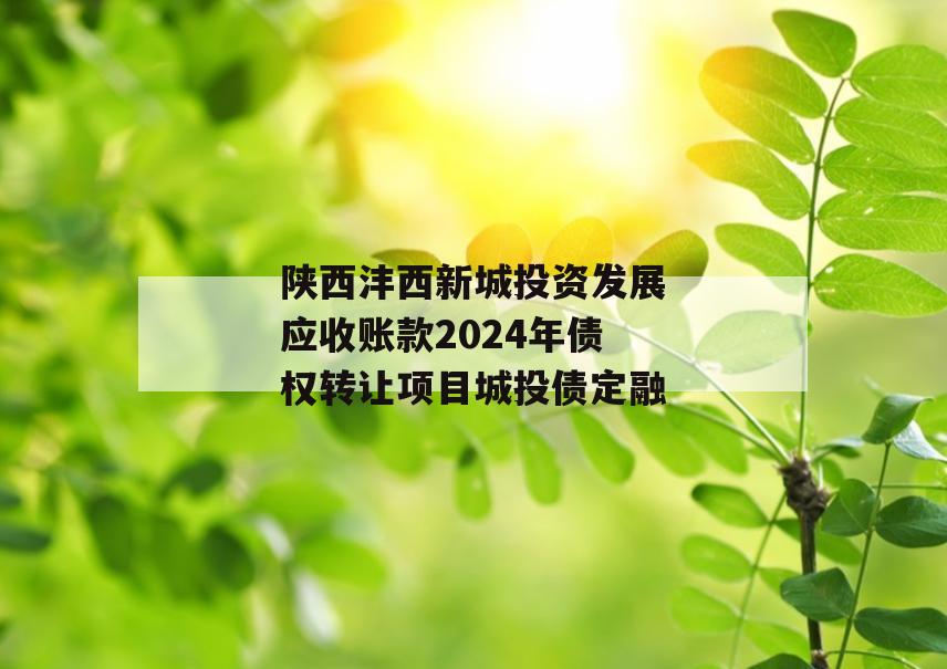 陕西沣西新城投资发展应收账款2024年债权转让项目城投债定融