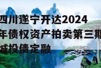四川遂宁开达2024年债权资产拍卖第三期城投债定融
