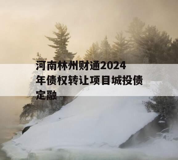河南林州财通2024年债权转让项目城投债定融