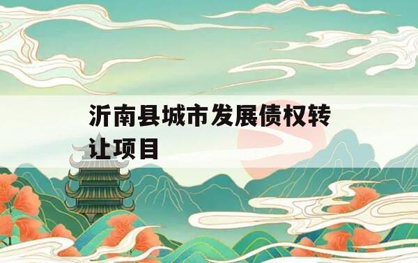 沂南县城市发展债权转让项目