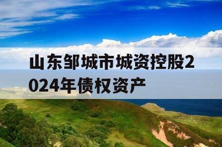 山东邹城市城资控股2024年债权资产