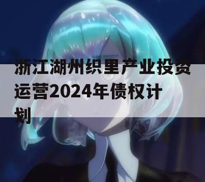 浙江湖州织里产业投资运营2024年债权计划