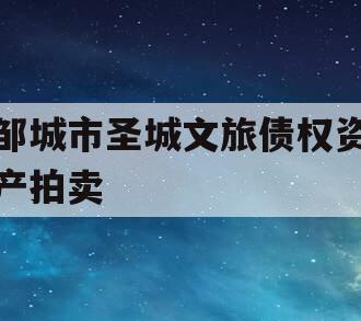 邹城市圣城文旅债权资产拍卖