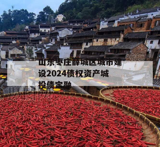 山东枣庄薛城区城市建设2024债权资产城投债定融