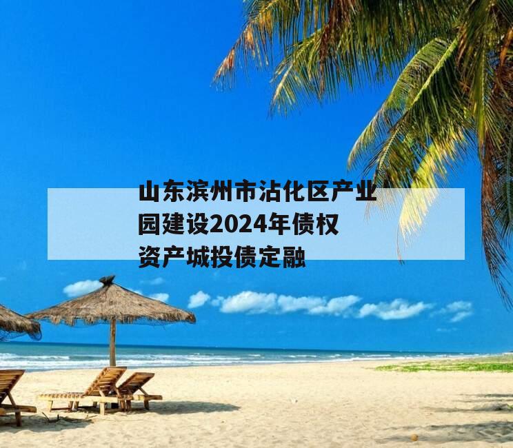 山东滨州市沾化区产业园建设2024年债权资产城投债定融