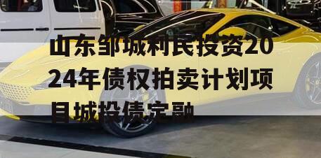 山东邹城利民投资2024年债权拍卖计划项目城投债定融
