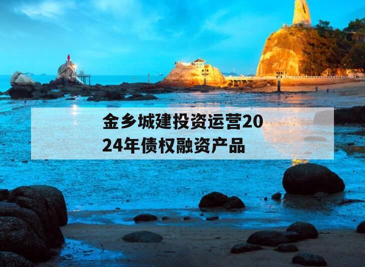 金乡城建投资运营2024年债权融资产品