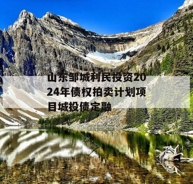山东邹城利民投资2024年债权拍卖计划项目城投债定融