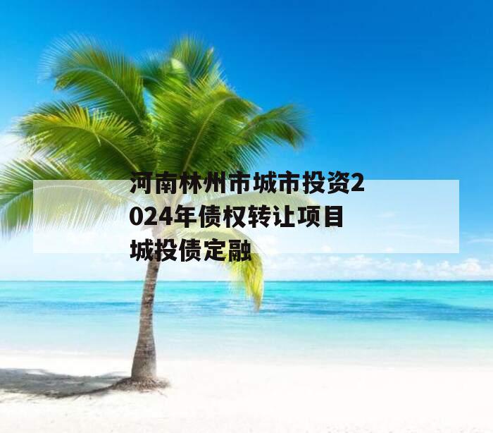河南林州市城市投资2024年债权转让项目城投债定融