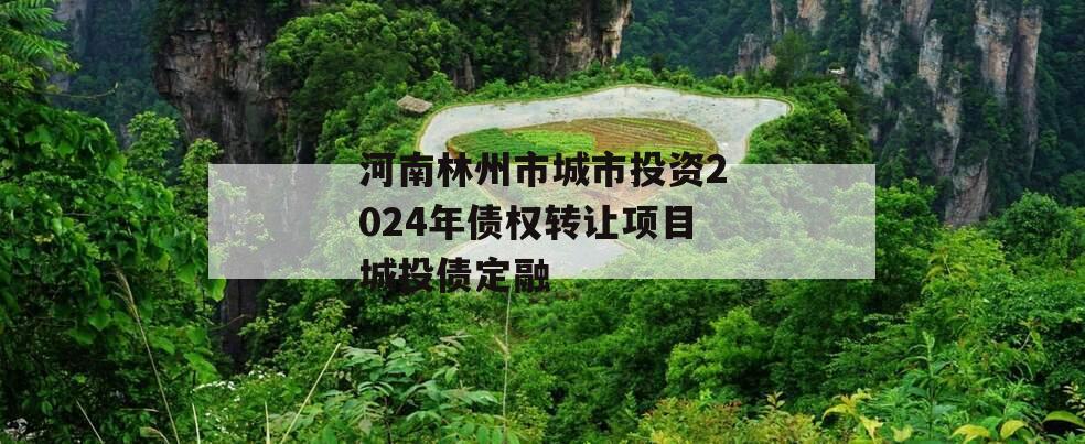 河南林州市城市投资2024年债权转让项目城投债定融