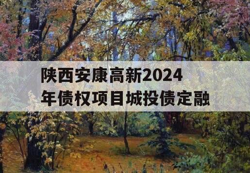 陕西安康高新2024年债权项目城投债定融