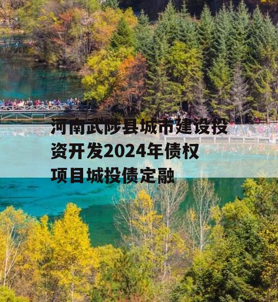 河南武陟县城市建设投资开发2024年债权项目城投债定融
