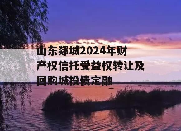 山东郯城2024年财产权信托受益权转让及回购城投债定融