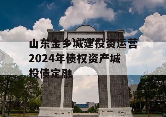 山东金乡城建投资运营2024年债权资产城投债定融