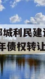山东邹城利民建设发展2024年债权转让