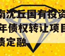 河南沈丘国有投资2024年债权转让项目城投债定融