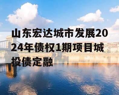 山东宏达城市发展2024年债权1期项目城投债定融