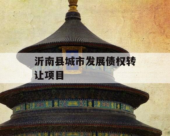 沂南县城市发展债权转让项目
