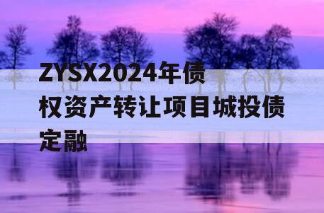 ZYSX2024年债权资产转让项目城投债定融