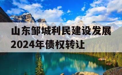山东邹城利民建设发展2024年债权转让