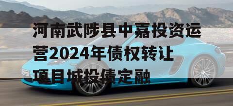 河南武陟县中嘉投资运营2024年债权转让项目城投债定融