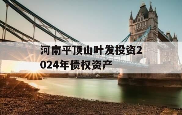 河南平顶山叶发投资2024年债权资产 河南平顶山叶发投资2024年债权资产