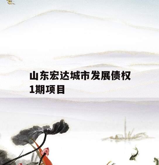 山东宏达城市发展债权1期项目