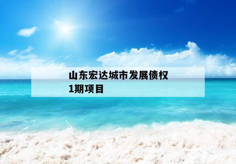 山东宏达城市发展债权1期项目