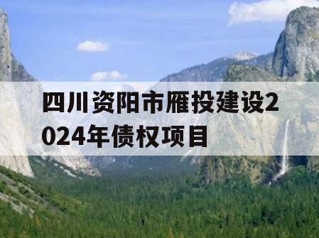 四川资阳市雁投建设2024年债权项目
