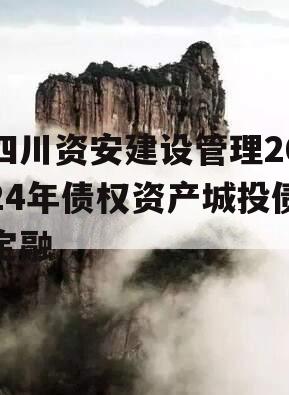 四川资安建设管理2024年债权资产城投债定融