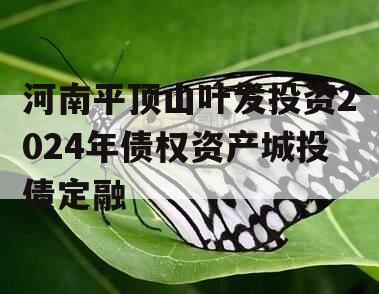 河南平顶山叶发投资2024年债权资产城投债定融
